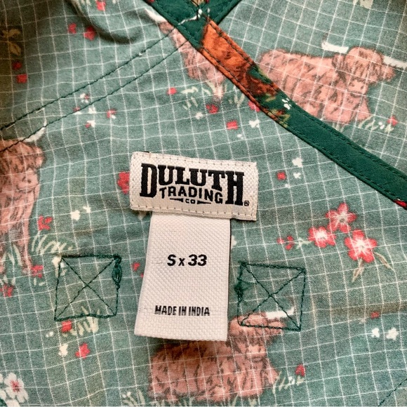 NWT Duluth Small Heirloom Gardening Bib Overalls Green Highland Cow Smallx33 - Picture 9 of 12